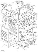 LINER Diagram and Parts List for ET22DMXFW00  Whirlpool Refrigerator