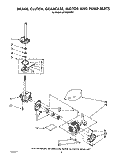 BRAKE, CLUTCH, GEARCASE, MOTOR AND PUMP Diagram and Parts List for LA7780XSW2  Whirlpool Washer