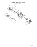PUMP AND MOTOR Diagram and Parts List for DU5200XW0  Whirlpool Dishwasher
