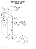 FREEZER LINER Diagram and Parts List for 3XED0FHQKQ00  Whirlpool Refrigerator