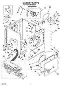 CABINET PARTS Diagram and Parts List for LGV4634PQ1  Whirlpool Dryer