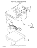TOP AND CONSOLE PARTS Diagram and Parts List for 3LCGD9100WQ1  Whirlpool Dryer
