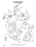 BULKHEAD PARTS Diagram and Parts List for YWED4800XQ1  Whirlpool Dryer