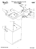TOP AND CABINET, LIT/OPTIONAL Diagram and Parts List for 3LSP8255BW0  Whirlpool Washer