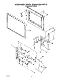 MICROWAVE DOOR AND LATCH Diagram and Parts List for KEMI300WBL2  KitchenAid Microwave Oven Combo