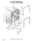 TUB AND FRAME PARTS Diagram and Parts List for KUDE20IXBL8  KitchenAid Dishwasher