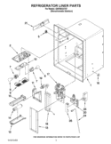 REFRIGERATOR LINER PARTS Diagram and Parts List for GI6FARXXY07  Whirlpool Refrigerator
