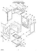 CHASSIS Diagram and Parts List for SF3020SGN1  Whirlpool Range