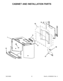 CABINET AND INSTALLATION PARTS Diagram and Parts List for KHHC2090SSS3  KitchenAid Microwave