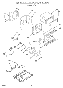 AIR FLOW AND CONTROL Diagram and Parts List for RA611  Whirlpool Air Conditioner