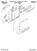 FRAME AND CONSOLE Diagram and Parts List for DU925QWDB0  Whirlpool Dishwasher