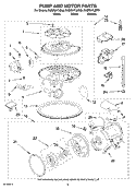 PUMP AND MOTOR PARTS Diagram and Parts List for KUDR01TJBT0  KitchenAid Dishwasher