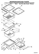 REFRIGERATOR SHELF PARTS Diagram and Parts List for GC3NHAXVA00  Whirlpool Refrigerator