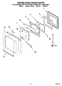 UPPER OVEN DOOR PARTS Diagram and Parts List for RBD275PDS14  Whirlpool Wall Oven