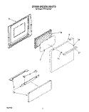 OVEN DOOR Diagram and Parts List for RF0100XRW7  Whirlpool Range