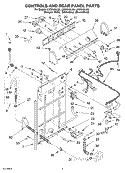 CONTROLS AND REAR PANEL Diagram and Parts List for LSQ9549LW0  Whirlpool Washer