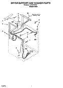 DRYER SUPPORT AND WASHER PARTS Diagram and Parts List for YLTE5243DQ5  Whirlpool Washer Dryer Combo