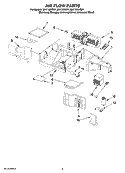 AIR FLOW PARTS Diagram and Parts List for MH1160XSD1  Whirlpool Microwave