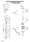 MOTOR AND ICE CONTAINER PARTS Diagram and Parts List for EC3JHAXRL13  Whirlpool Refrigerator