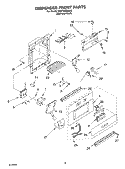 DISPENSER AND FRONT PARTS Diagram and Parts List for KSSP36QMS00  KitchenAid Refrigerator