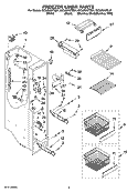 FREEZER LINER PARTS Diagram and Parts List for GC3JHAXTB01  Whirlpool Refrigerator