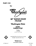 SECTION Diagram and Parts List for RH2030WXN0  Whirlpool Range Hood