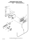 DISPENSER FRONT PARTS Diagram and Parts List for KSC23C8EYB02  KitchenAid Refrigerator