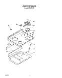COOKTOP Diagram and Parts List for RF310PXVF0  Whirlpool Range