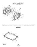 OVEN DOOR , GRIDDLE Diagram and Parts List for F6857W0  Roper Range