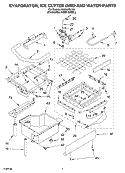 EVAPORATOR ICE CUTTER GRID AND WATER PARTS Diagram and Parts List for KUIA15PLLS0  KitchenAid Ice Maker