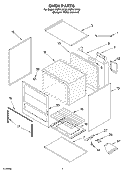 OVEN Diagram and Parts List for FGP215KN0  Roper Range