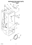 REFRIGERATOR LINER Diagram and Parts List for 4YED22PQFN04  Whirlpool Refrigerator