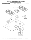 COOKTOP, BURNER AND GRATE PARTS Diagram and Parts List for KGCC506RBL05  KitchenAid Cooktop