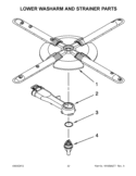 LOWER WASHARM AND STRAINER PARTS Diagram and Parts List for KUDC10FXBL6  KitchenAid Dishwasher
