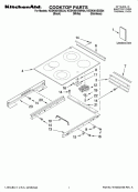 COOKTOP PARTS Diagram and Parts List for KESK901SSS04  KitchenAid Range