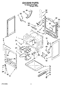 CHASSIS PARTS Diagram and Parts List for RF212PXSQ1  Whirlpool Range