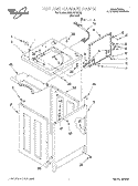 TOP AND CABINET Diagram and Parts List for 9CA2781XSN2  Whirlpool Washer
