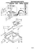 MACHINE BASE PARTS Diagram and Parts List for 7MLSQ8545PQ1  Whirlpool Washer