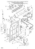 CONTROLS AND REAR PANEL Diagram and Parts List for GSQ9340EZ0  Whirlpool Washer