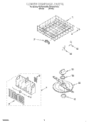 LOWER DISHRACK Diagram and Parts List for DU1000CGB2  Whirlpool Dishwasher