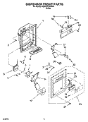 DISPENSER FRONT PARTS Diagram and Parts List for 6GD22DCXHW04  Whirlpool Refrigerator
