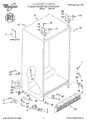 CABINET, LITERATURE Diagram and Parts List for 8ED20ZKXFN01  Whirlpool Refrigerator