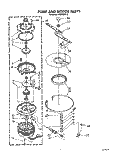 PUMP AND MOTOR Diagram and Parts List for WU5650V2  Roper Dishwasher