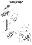 FILL AND OVERFILL PARTS Diagram and Parts List for KUDC01TMBL6  KitchenAid Dishwasher