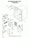 REFRIGERATOR LINER PARTS Diagram and Parts List for KFIS25XVMS8  KitchenAid Refrigerator