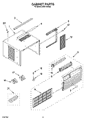 CABINET PARTS Diagram and Parts List for ACQ102MS0  Whirlpool Air Conditioner