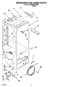 REFRIGERATOR LINER PARTS Diagram and Parts List for 6GD2SHQXKB02  Whirlpool Refrigerator