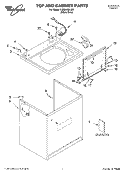 TOP AND CABINET, LITERATURE Diagram and Parts List for LSB6400LW0  Whirlpool Washer