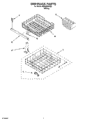DISHRACK Diagram and Parts List for DU800SWKQ0  Whirlpool Dishwasher