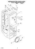 REFRIGERATOR LINER Diagram and Parts List for 4KSRS25CHW02  KitchenAid Refrigerator